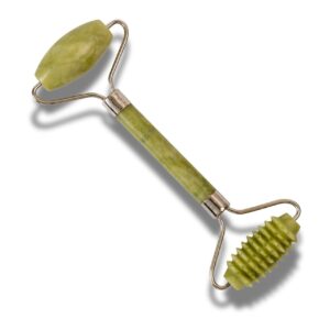 Eco Bath London Jade Face Roller Ridged End - Relaxing Facial Massage Roller, Natural Jade Massager Facial Tool for Skin Care and Relaxation - Style: Ridged End
