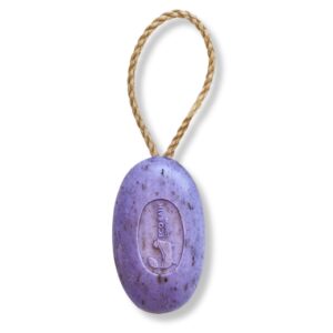 Eco Bath London Lavender Soap on a Rope 7.76 oz (220 g) - Luxurious and Eco Friendly Relaxing Body Wash Bar with Shea Butter