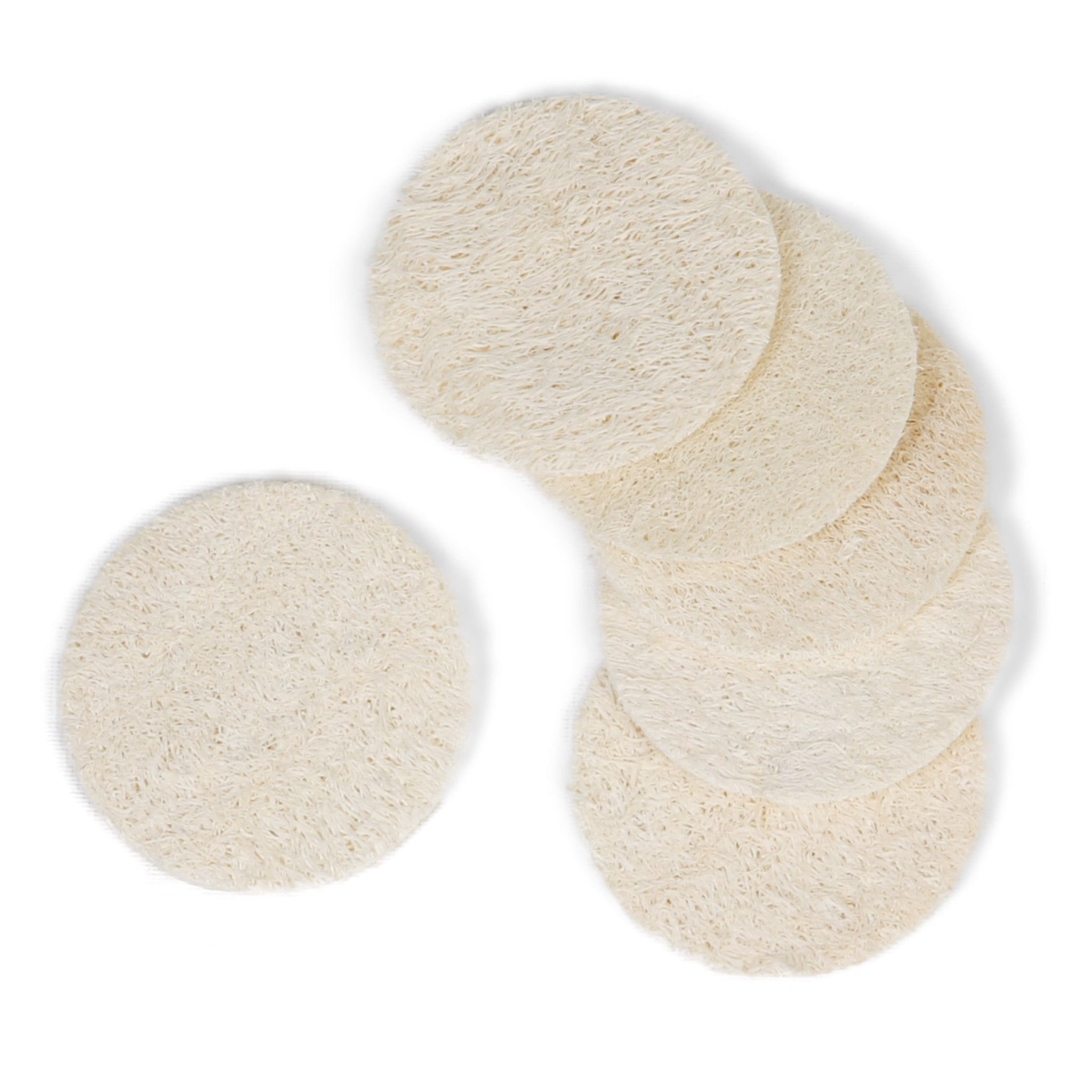 Eco Bath London Natural Loofah Face Exfoliating Scrubber Pads - Facial Pad Scrubber, 6 Pack - Face Exfoliator Pad, Facial Scrubber, Exfoliating Face Sponge for Smooth and Radiant Skin 6 Count (1 Pack)